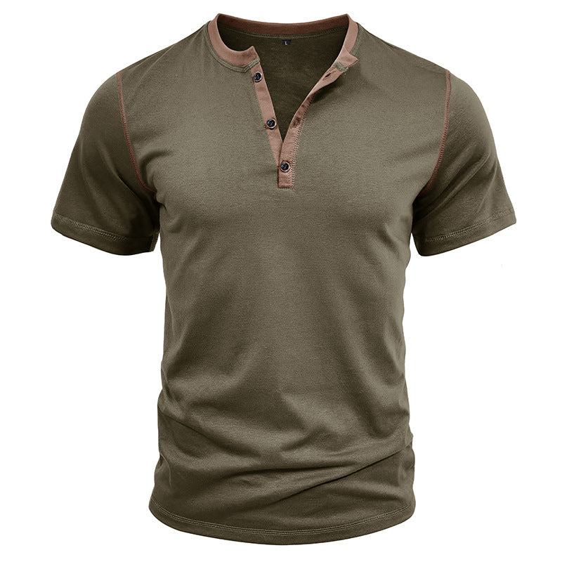 Men's Classic Button Cotton Breathable Henley Shirt