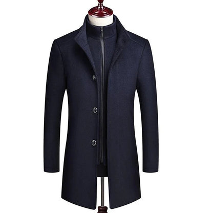 Premium Men's Thick British Double-Layer Wool Coat