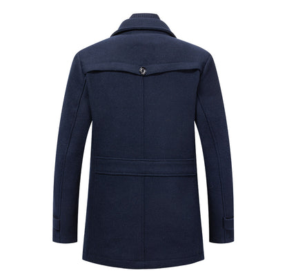 Men's Classic Thicken Double-Layer Collar Wool Coat