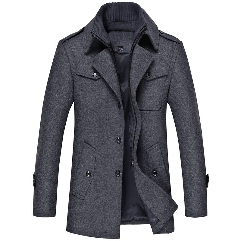 Men's Double-Layer Slim Wool Jacket