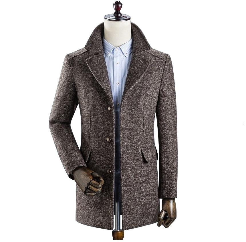 Gentlemen Scarf Premium Wool Coat #001
