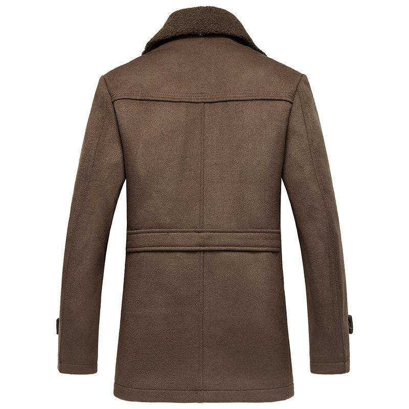 Men’s Detachable-Collar 40% Wool Coat